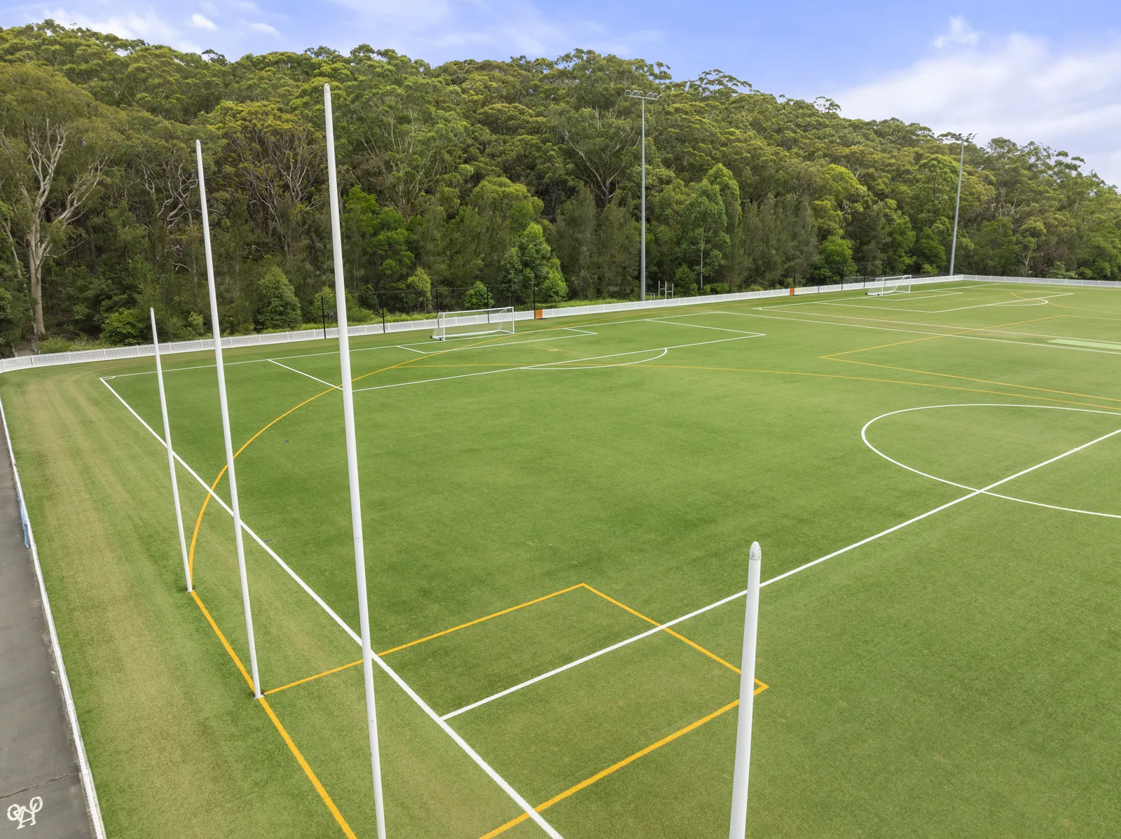 Synthetic AFL field with goal posts at Blackman Park, Lane Cove — JL Turf Group