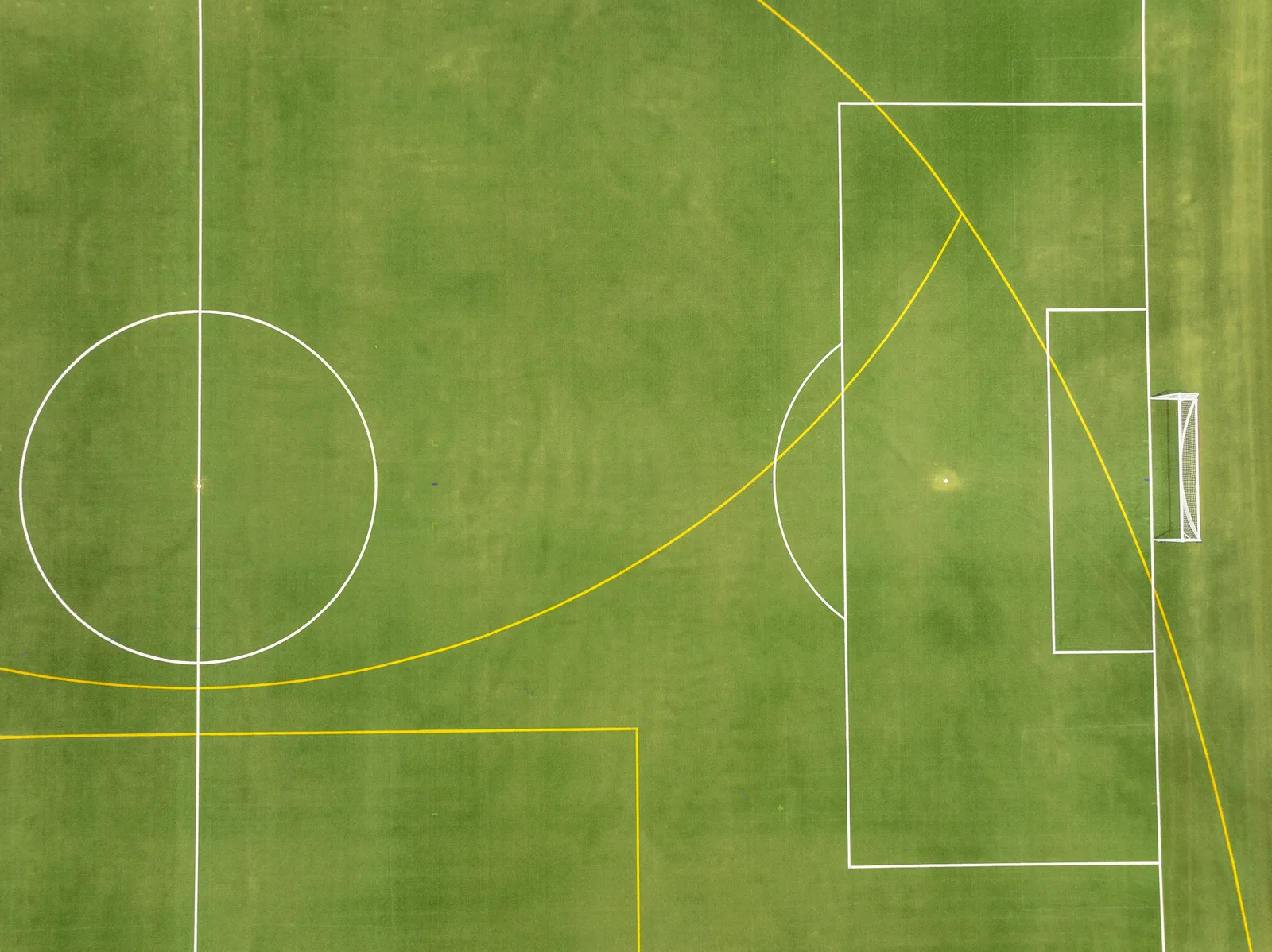 Overhead detail of synthetic pitch line markings at Blackman Park, Lane Cove — JL Turf Group