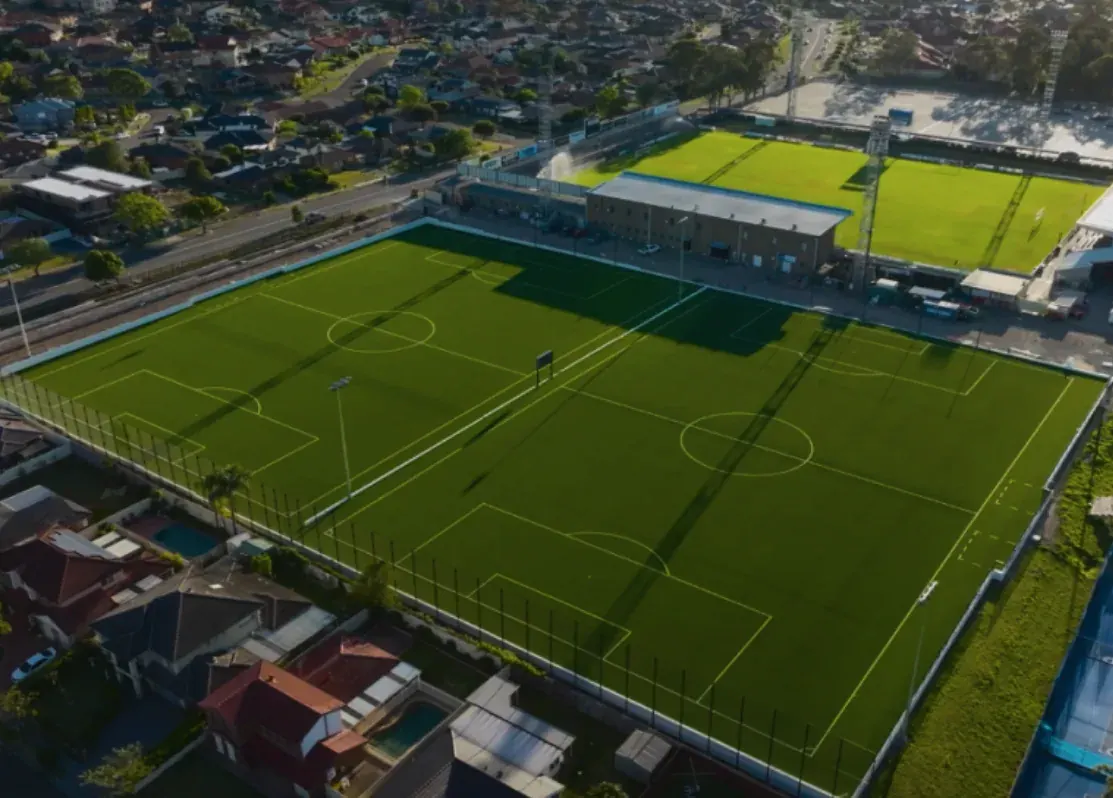 Aerial view of Marconi Football Club synthetic football pitch by JL Turf Group