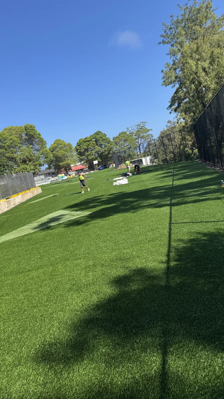 Synthetic sports field installation at a Newcastle school by JL Turf Group